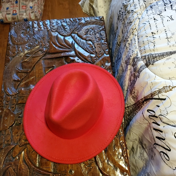 Sexy Red Fedora Nwot - Picture 2 of 5